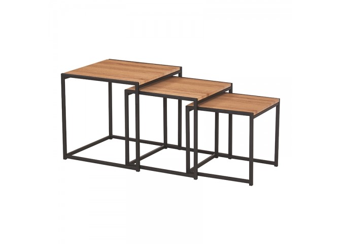 ALBA ΣΕΤ 3 ΤΜΧ ΤΡΑΠΕΖΑΚΙΑ OAK GRAIN