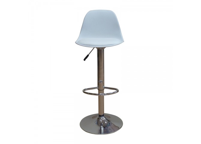Σκαμπό Μπάρ 2τμχ Bar 92 White Pu/Pp 48x52x110εκ.