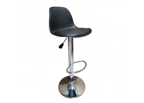 Σκαμπό Μπάρ 2τμχ Bar 92 Black Pu/Pp 48x52x110εκ.