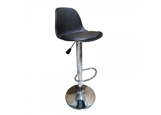 Σκαμπό Μπάρ 2τμχ Bar 92 Black Pu/Pp 48x52x110εκ.