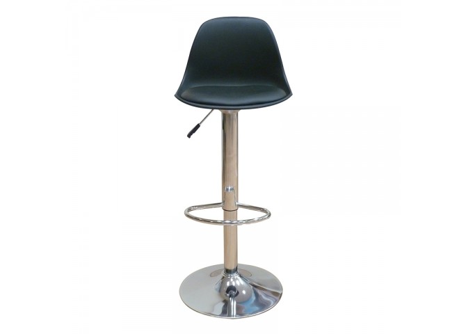 Σκαμπό Μπάρ 2τμχ Bar 92 Black Pu/Pp 48x52x110εκ.