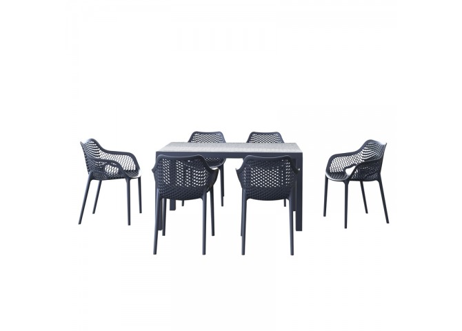 SET ARES 140X80 ΤΡ.ΜΕ 6 ΠΟΛ. AIR XL DARK GREY
