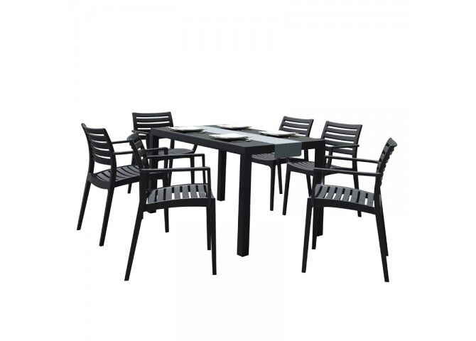 SET ARES 140X80 ΤΡ.ΜΕ 6 ΠΟΛ. ARTEMIS BLACK