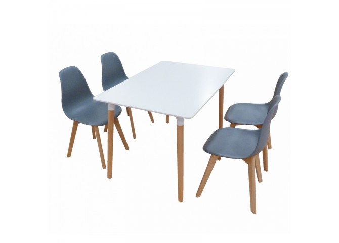 Σετ Τραπεζαρίας Loft Plus Grey 5τμχ 120Χ80X72εκ.