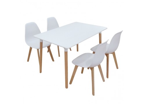 Σετ Τραπεζαρίας Loft Plus White 5τμχ 120Χ80X72εκ.