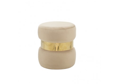LINDA/R ΣΚΑΜΠΟ BEIGE VELVET ΥΦΑΣΜΑ Φ.37Χ43εκ.