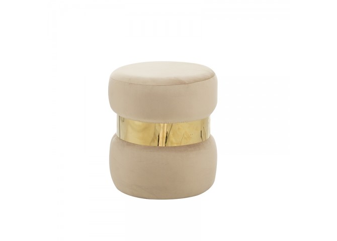 LINDA/R ΣΚΑΜΠΟ BEIGE VELVET ΥΦΑΣΜΑ Φ.37Χ43εκ.