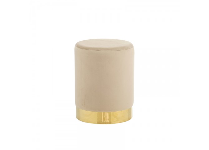 LINDA/S ΣΚΑΜΠΟ BEIGE VELVET ΥΦΑΣΜΑ Φ.34Χ42εκ.