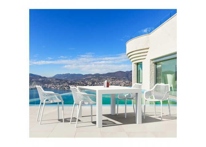 Σετ Τραπεζαρίας 5τμχ Vegas Air XL White 100X100/140Χ75εκ.