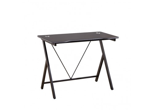 ΓΡΑΦΕΙΟ 100X50X75εκ.ΜΑΥΡΟ MDF/ΜΑΥΡΟ ΜΕΤΑΛΛΙΚΟ