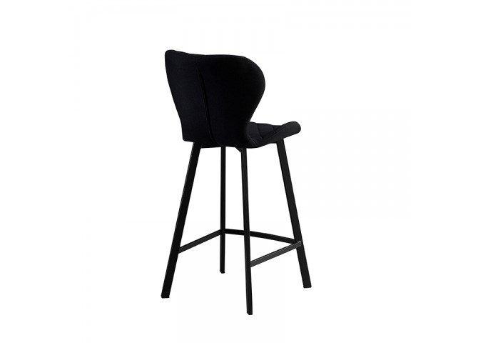 Σκαμπό Μπάρ 2τμχ Martin Μαύρο Ύφασμα 48x46x65/97εκ.