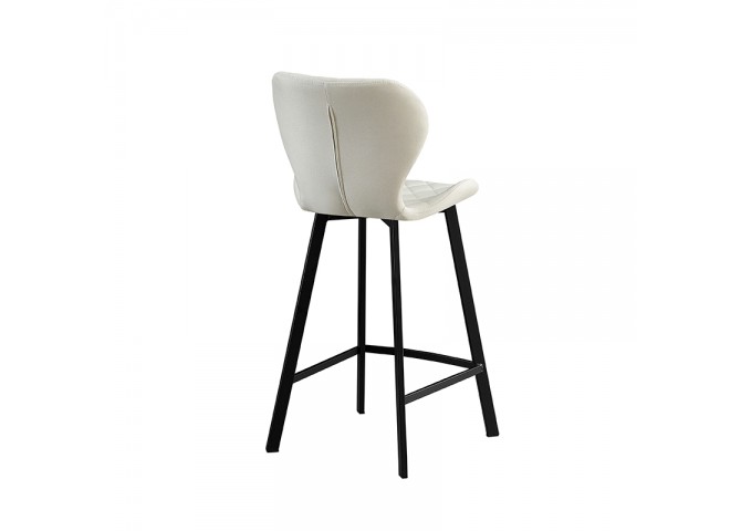 Σκαμπό Μπάρ 2τμχ Martin Off White Ύφασμα 48x46x65/97εκ.