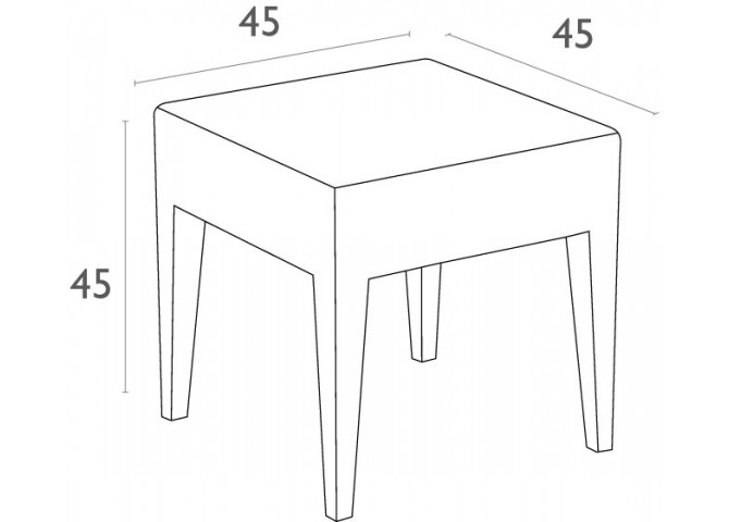 Τραπεζάκι βοηθητικό Miami lounge white 45x45x45