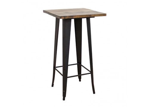 TEXAS ΜΠΑΡ ΜΑΥΡΟ ΜΑΤ ΤΡΑΠ. 60Χ60Χ103εκ.WOOD TOP