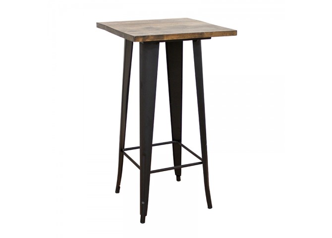 TEXAS ΜΠΑΡ ΜΑΥΡΟ ΜΑΤ ΤΡΑΠ. 60Χ60Χ103εκ.WOOD TOP
