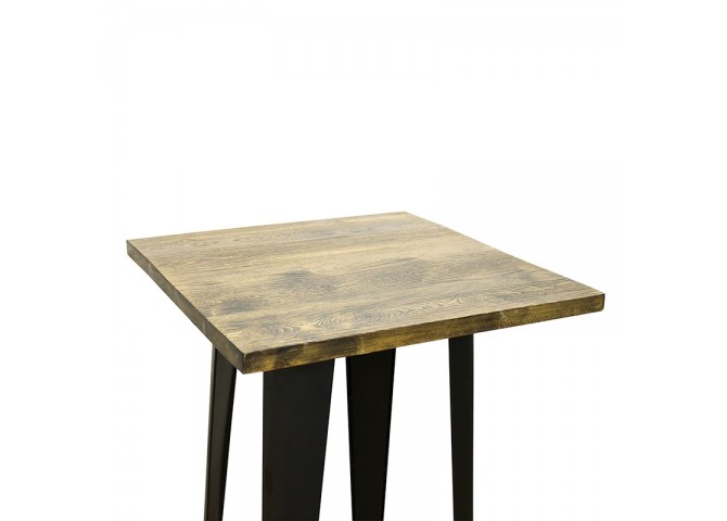 TEXAS ΜΠΑΡ ΜΑΥΡΟ ΜΑΤ ΤΡΑΠ. 60Χ60Χ103εκ.WOOD TOP