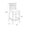 Σκαμπώ Chiavari amber transparent 47x51x103cm