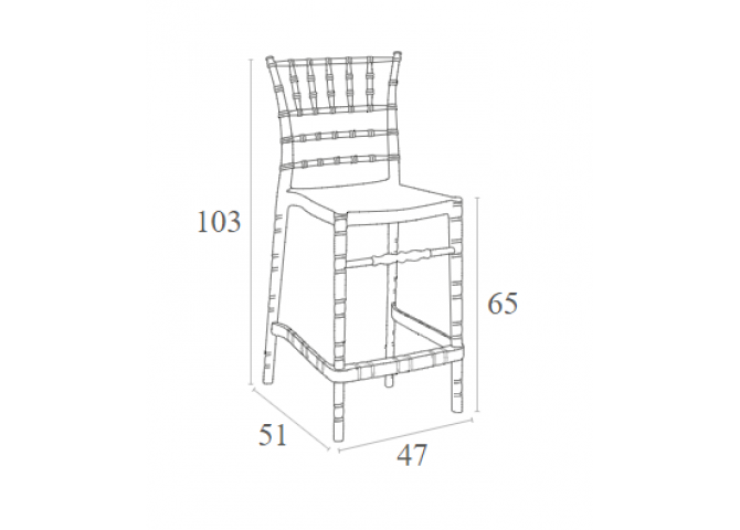 Σκαμπώ Chiavari clear transparent 65cm