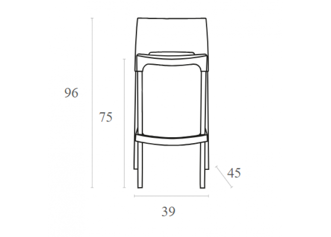 Σκαμπώ bar Gio 75 white 39x45x96cm