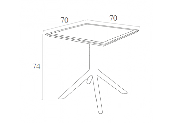 SKY ΤΡΑΠΕΖΙ 70X70X74εκ. DOVE GREY ΠΟΛ/ΝΙΟΥ