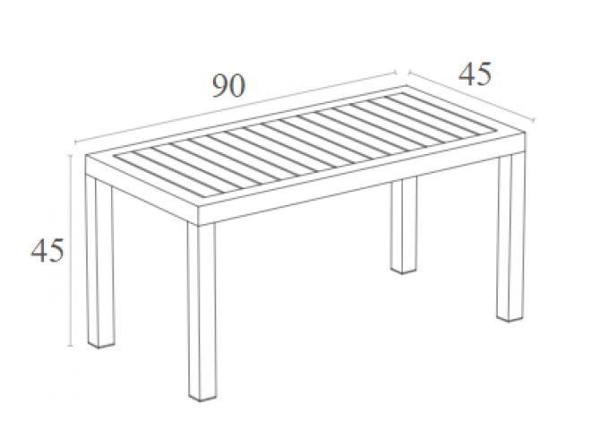 Χαμηλό τραπέζι κήπου Ocean black 90x45x45