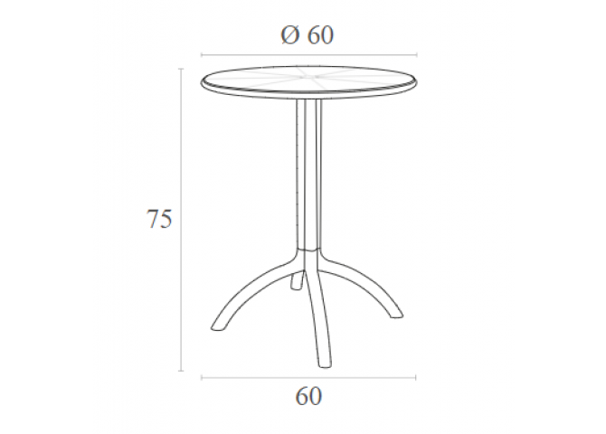 Τραπέζι Octopus Φ60x75cm  dove grey