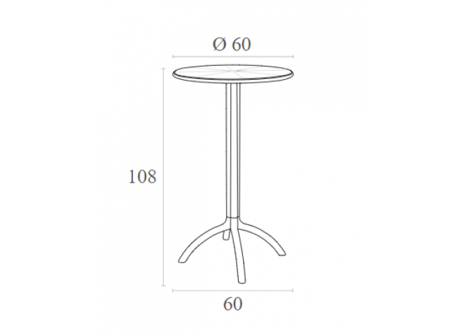 Τραπέζι Octopus bar 60x108cm white