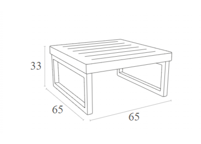 ΜΥΚΟΝΟΣ ΤΡΑΠΕΖΙ WHITE 65X65X33εκ. ΠΟΛ/ΝΙΟΥ