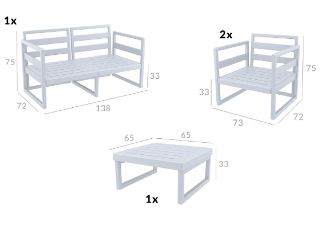 MYKONOS SET 2ΘΕΣ.TAUPE/ΜΑΞ. L.BROWN(2ΘΕΣ.+2ΠΟΛ.+ΤΡΑΠ 65εκ.)