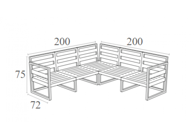 ΜΥΚΟΝΟΣ ΓΩΝΙΑ SET DOVE GREY ΜΕ ΜΑΞΙΛΑΡΙΑ ΠΟΛ/ΝΙΟΥ (+ΤΡΑΠ.65εκ.)