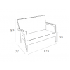 Διθέσιος Kαναπές Miami dark grey 128x77x89εκ