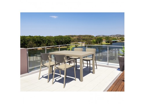 Σετ Τραπεζαρίας 5τμχ Ares Loft Taupe 140Χ80Χ75εκ.