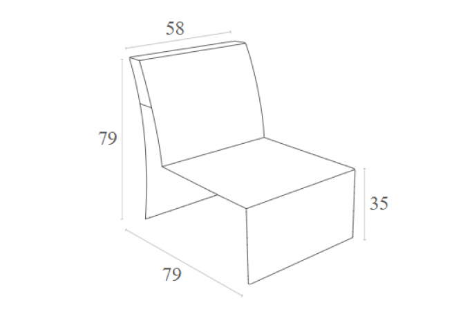 Κάθισμα επέκταση Monaco λευκό 58x79x79εκ