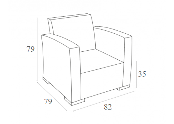 MONACO ΠΟΛΥΘΡΟΝΑ ΠΟΛ/ΝΙΟΥ ΣΕ ΓΚΡΙ ΑΠΟΧΡΩΣΗ 82x79x79εκ