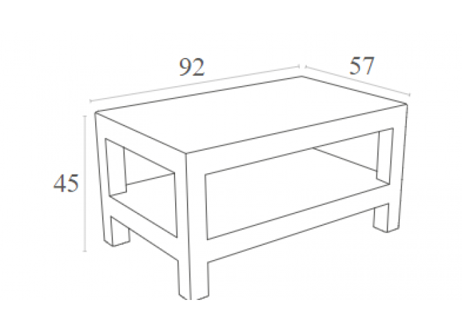 Τραπεζάκι Monaco lounge 92x57x45