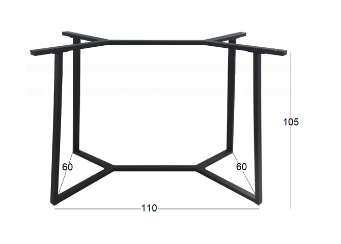 BISTRO ΨΗΛΗ 110X60X105εκ. ΒΑΣΗ ΜΕΤΑΛΛΙΚΗ ΜΕ ΡΕΓ/ΡΟΥΣ