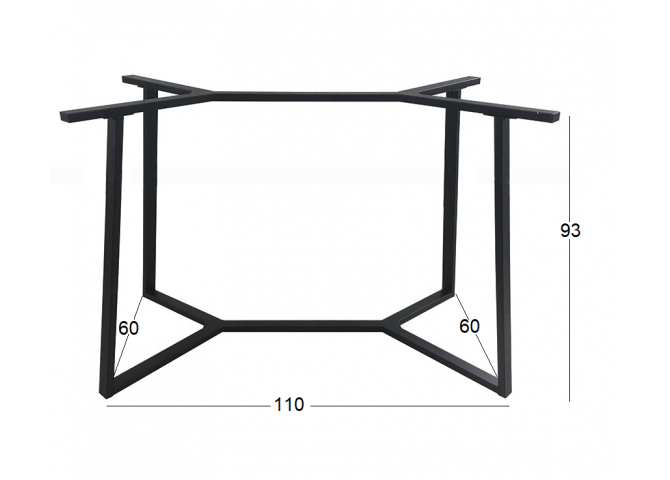 BISTRO ΜΕΣΑΙΟΥ ΥΨΟΥΣ  110X60X93εκ. ΒΑΣΗ ΜΕΤΑΛΛΙΚΗ ΜΕ ΡΕΓ/ΡΟΥΣ