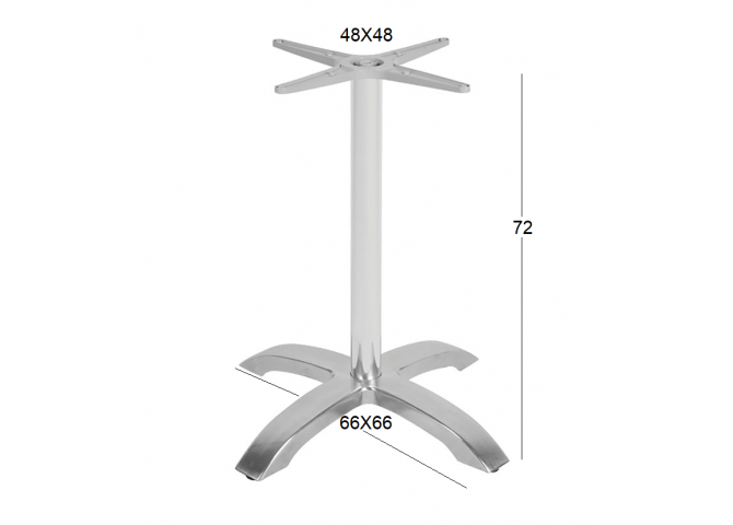 SAMIN 52X52Χ74εκ. 4ΝΥΧΗ ΒΑΣΗ ΑΛΟΥΜΙΝΙΟΥ ΜΕ ΡΕΓ/ΡΟΥΣ