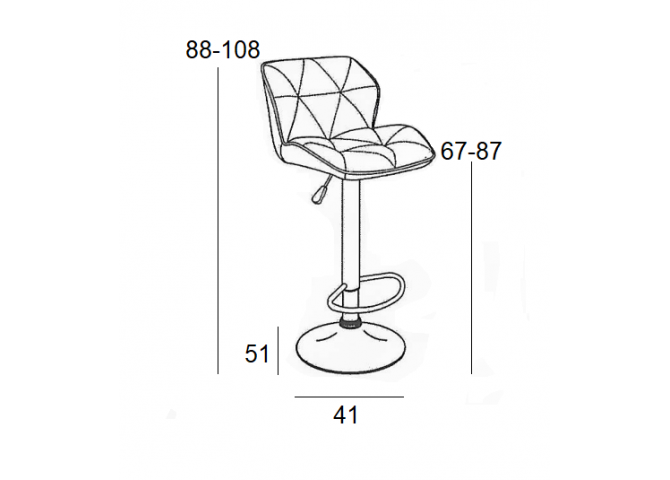 Σκαμπό Μπάρ 2τμχ Bar 86 Margo Γκρί Pu 42x49x109εκ.