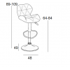 Σκαμπό Μπάρ 2τμχ Bar 91 Γκρί Pu 39x39x101εκ.