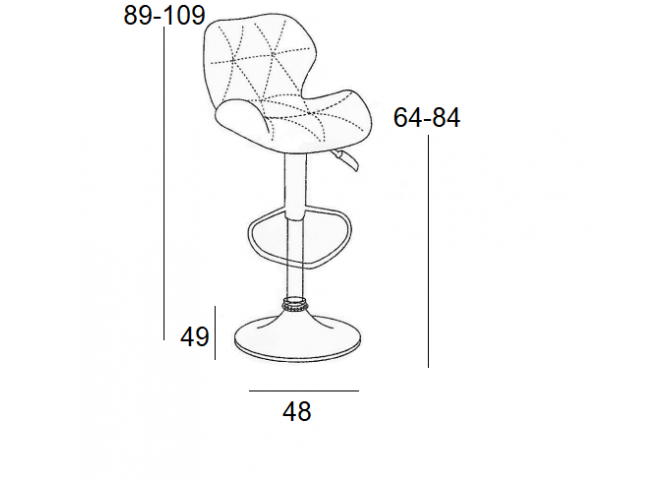 Σκαμπό Μπάρ 2τμχ Bar 91 Γκρί Pu 39x39x101εκ.