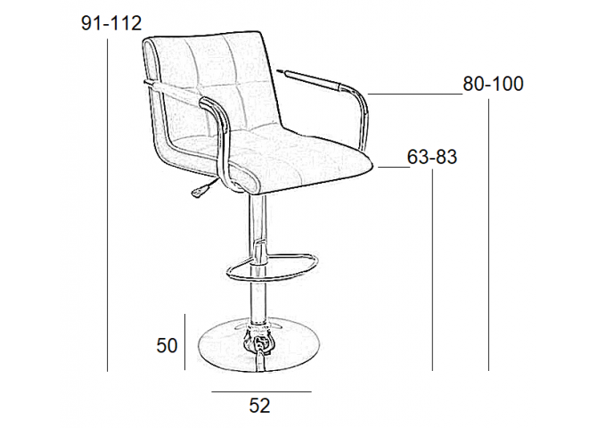 Σκαμπό Μπάρ 2τμχ Bar 54 Κρέμ Pu 52x51x110εκ.