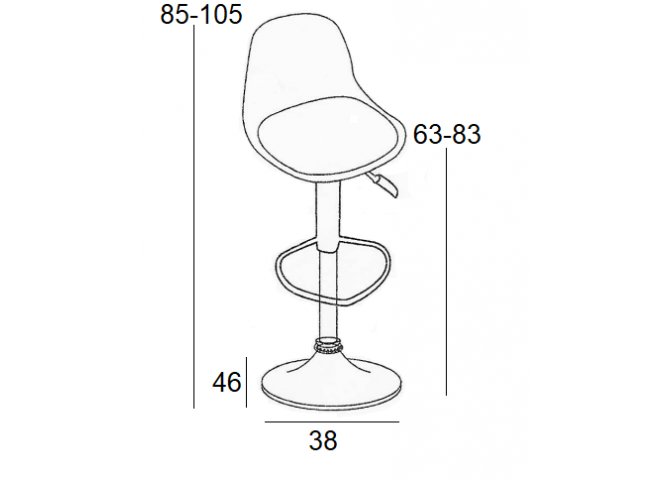 Σκαμπό Μπάρ 2τμχ Bar 88 Γκρί Ύφασμα 38x46x105εκ.