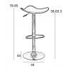 Σκαμπό Μπάρ 2τμχ Bar 5 Μαύρο Pvc 45x45x85εκ.