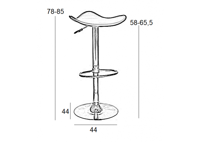 Σκαμπό Μπάρ 2τμχ Bar 5 Μαύρο Pvc 45x45x85εκ.