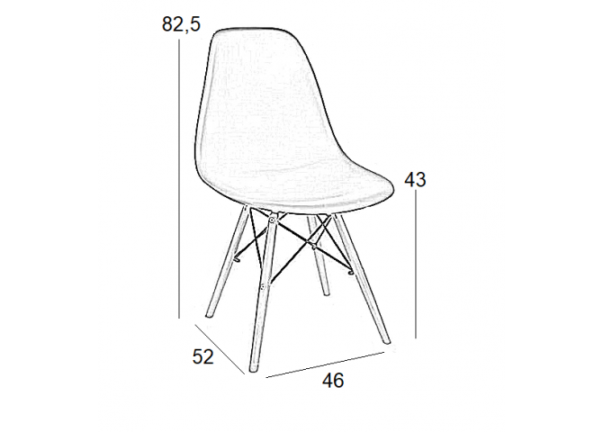 Καρέκλα Τραπεζαρίας Ξύλινη 4τμχ Loft Μαύρο PP 46X55X81εκ.