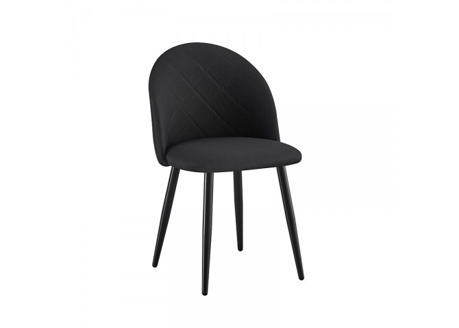 Καρέκλα Τραπεζαρίας Μεταλλική 4τμχ Rio Μαύρο/Μαύρο Ύφασμα 47X53.5X49-80εκ.