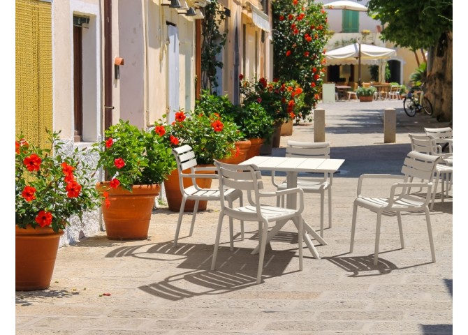 PARIS WHITE 80X80X74εκ. ΤΡΑΠΕΖΙ ΠΟΛ/ΝΙΟΥ