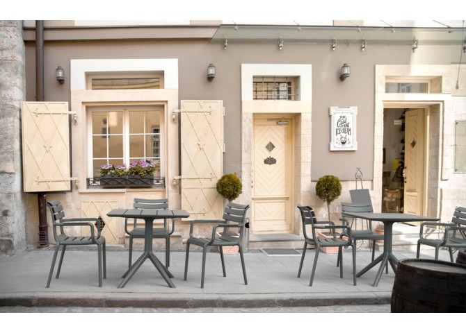 PARIS DARK GREY 80X80X74εκ. ΤΡΑΠΕΖΙ ΠΟΛ/ΝΙΟΥ