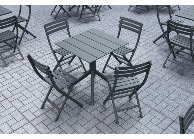 PARIS DARK GREY 70X70X74εκ. ΤΡΑΠΕΖΙ ΠΟΛ/ΝΙΟΥ